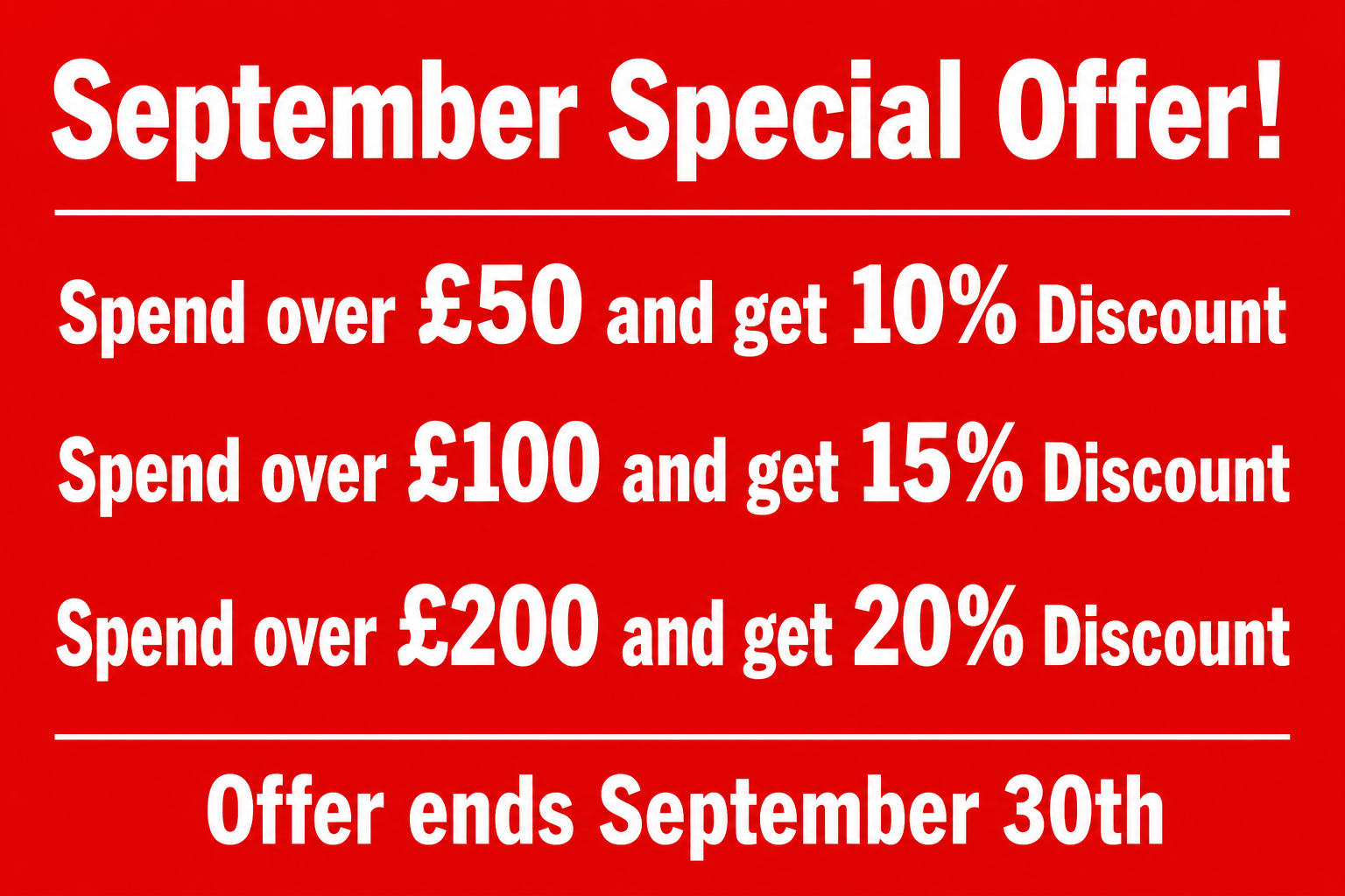 September Special Offer 2026